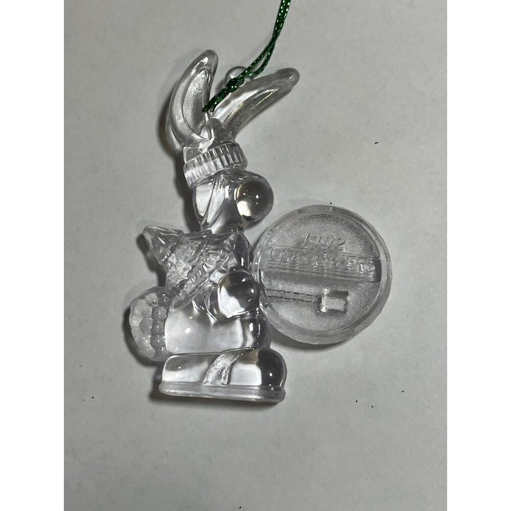 Energizer 1992 Clear Santa Rabbit Ornament Vintage Collectible